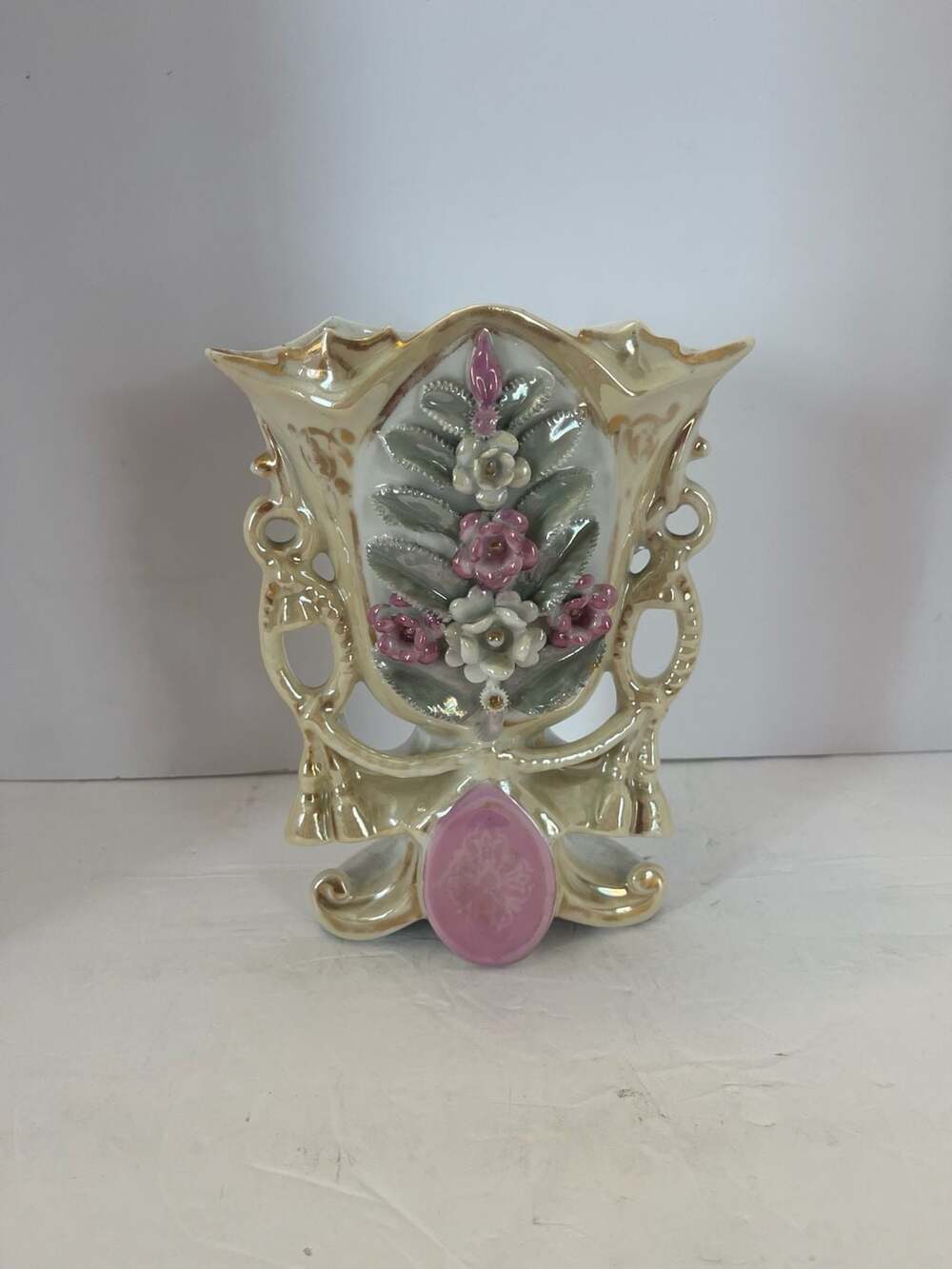 Antique Brianchon Brevete Paris Porcelain Luster Flower Vase